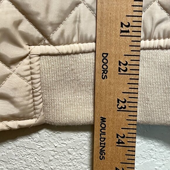 Levi's Diamond Quilted Bomber Ivory Jacket Womens Size‎ L - Picture 6 of 11